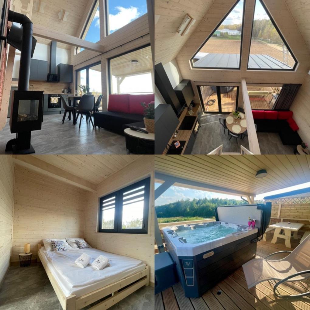 Osada Skoczkowo Komfortowe Domki Z Jacuzzi Nad Jeziorem- Sauna- Balia- Prywatny Staw Wedkarski Podiazy المظهر الخارجي الصورة